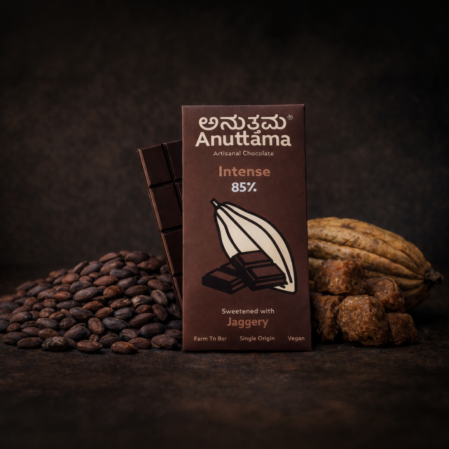 Intense Dark | 85% Cocoa| Sweetened with Jaggery