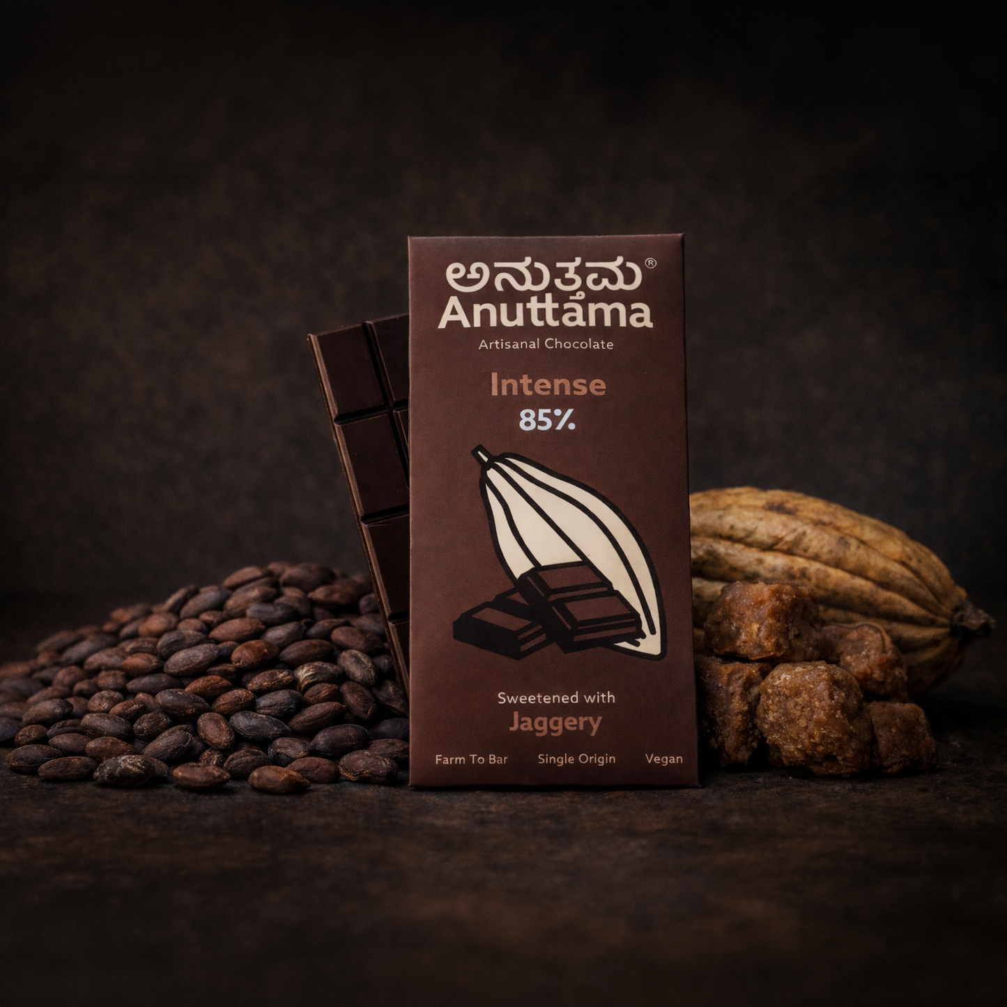 Intense Dark | 85% Cocoa| Sweetened with Jaggery
