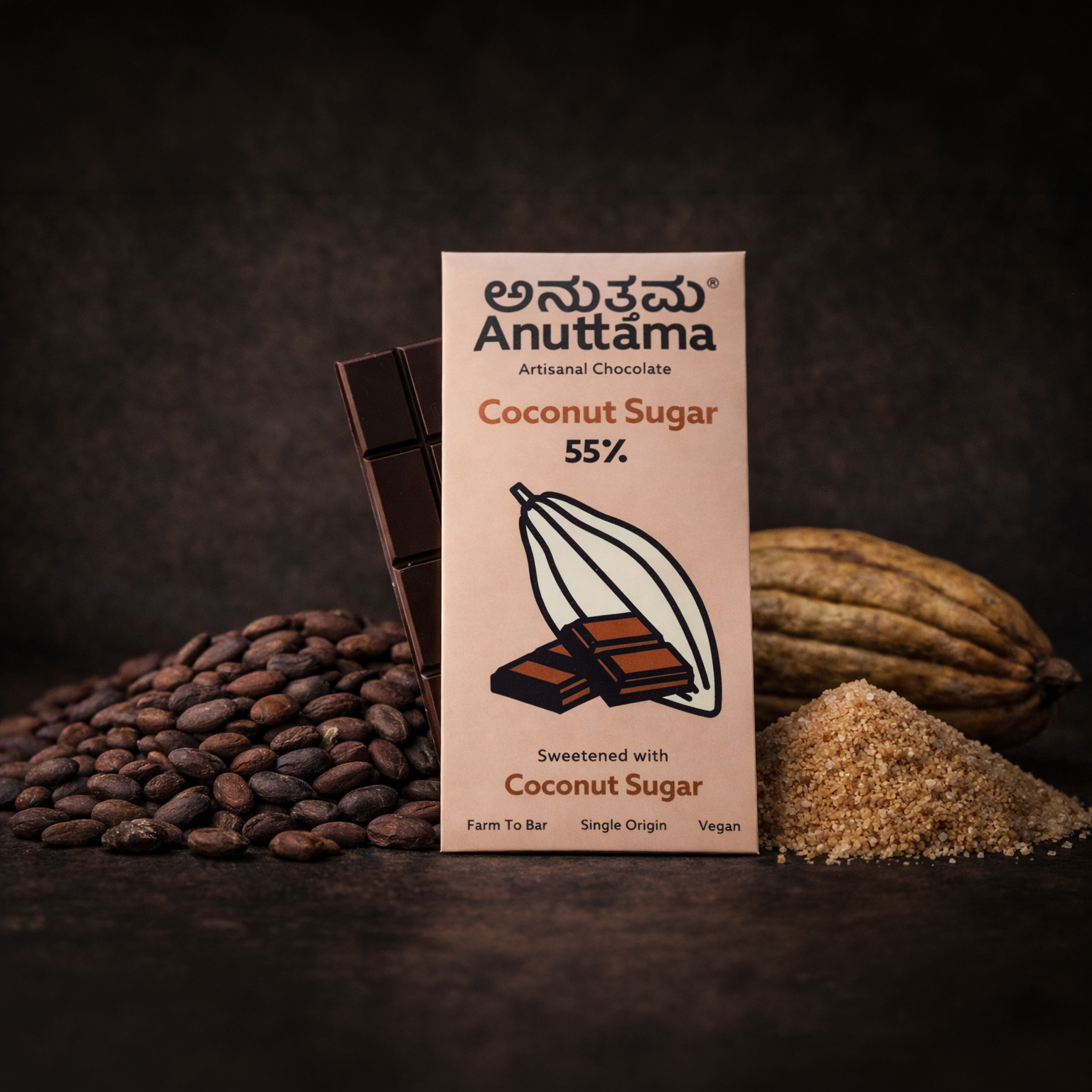 Coconut Sugar | 55% Cocoa | Sweetned with Coconut sugar | image 3