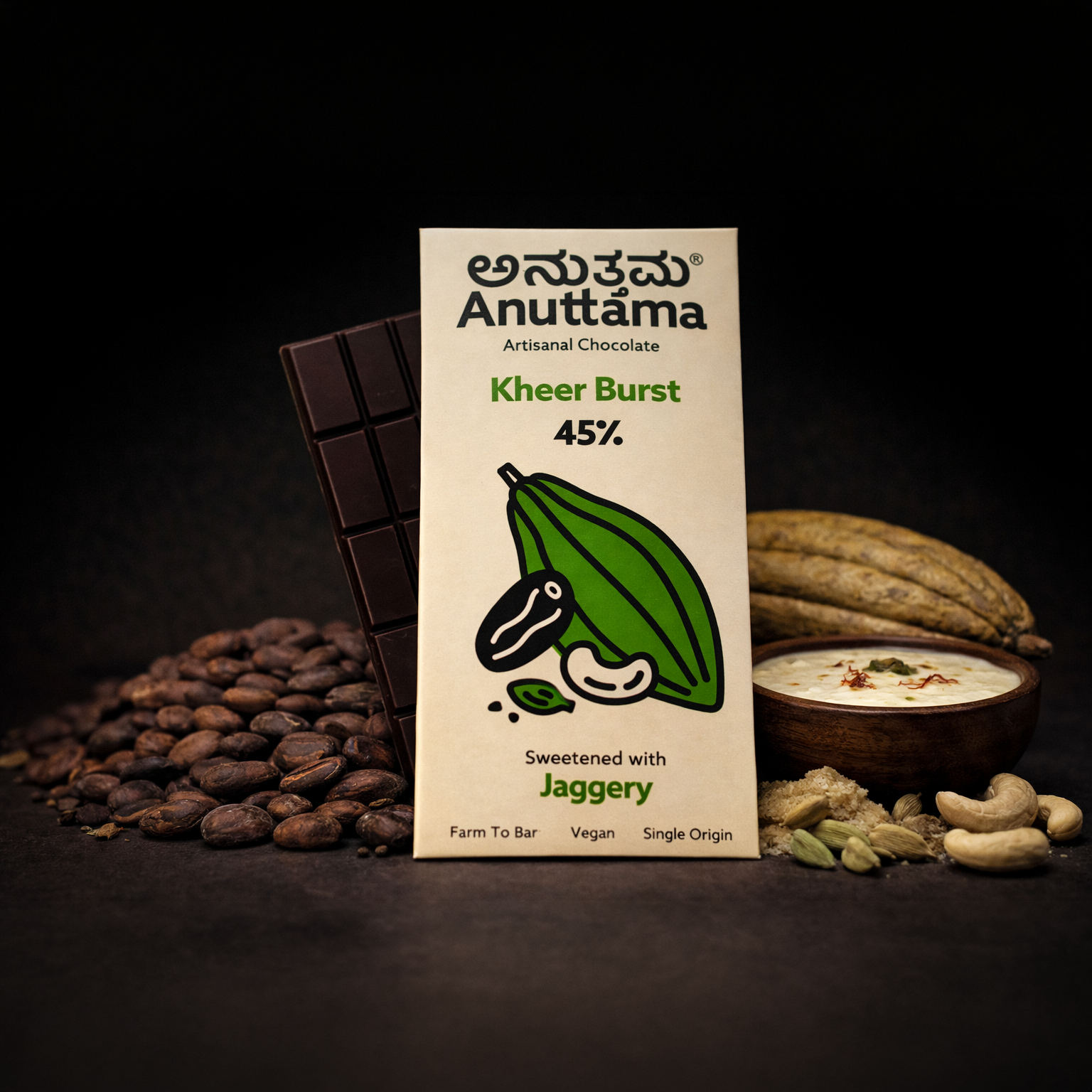 Kheer Burst | 45% Cocoa | Sweetened with Jaggery Dates