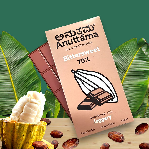 Bitter Sweet | 70%  Cocoa | Sweetened with Jaggery