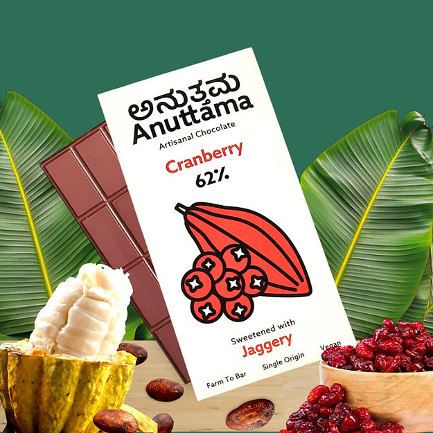 Cranberry | 62% Dark | Sweetened with Jaggery image 2