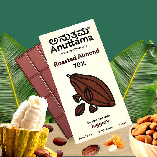 Roasted Almond | 70% Cocoa | Sweetened with Jaggery