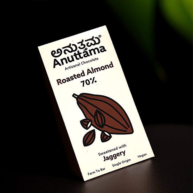 Roasted Almond | 70% Cocoa | Sweetened with Jaggery
