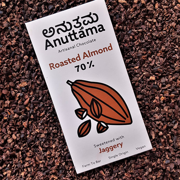 Roasted Almond | 70% Cocoa | Sweetened with Jaggery