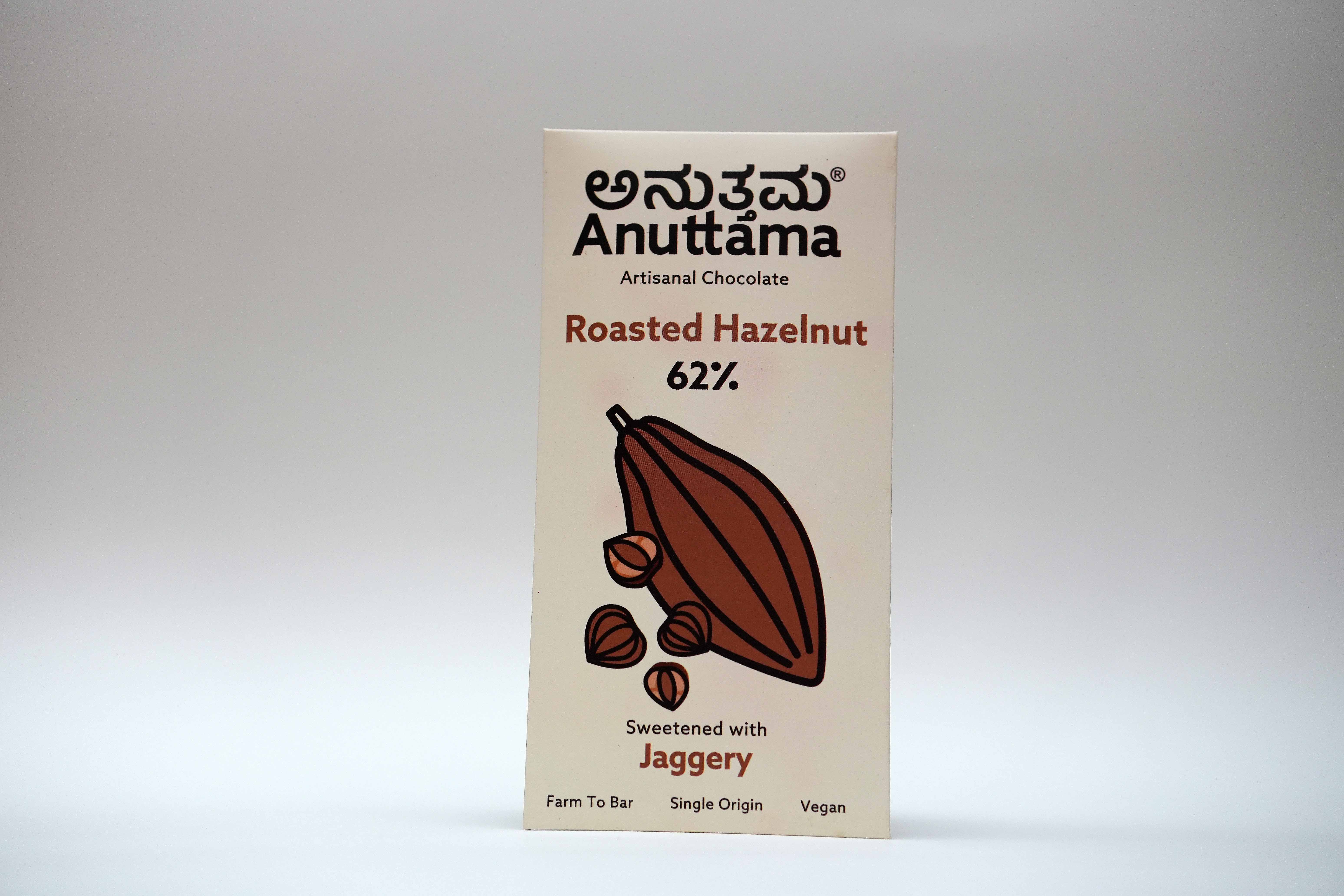 Hazelnut | | 62% Cocoa | Sweetened with Jaggery image 2