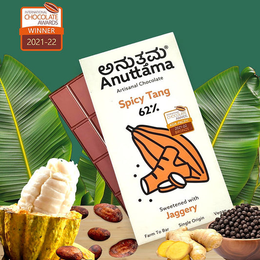Spicy Tang | 62% Cocoa  |Sweetened with Jaggery